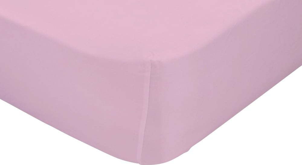 Růžové elastické prostěradlo z čisté bavlny Happy Friday