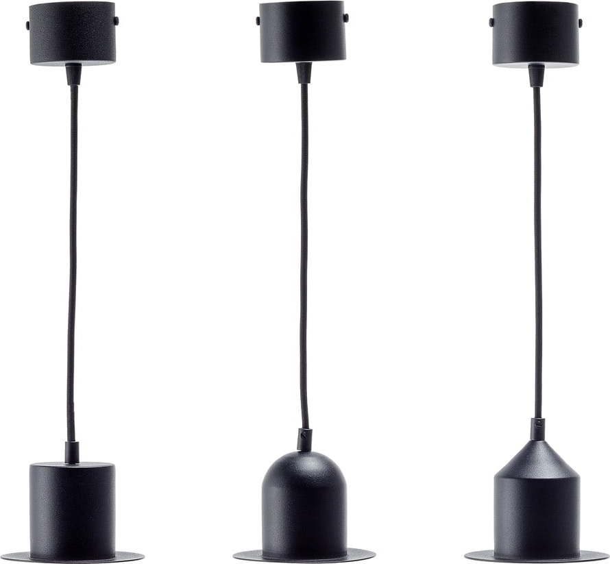 Set 3 černých závěsných svítidel EMKO Hat