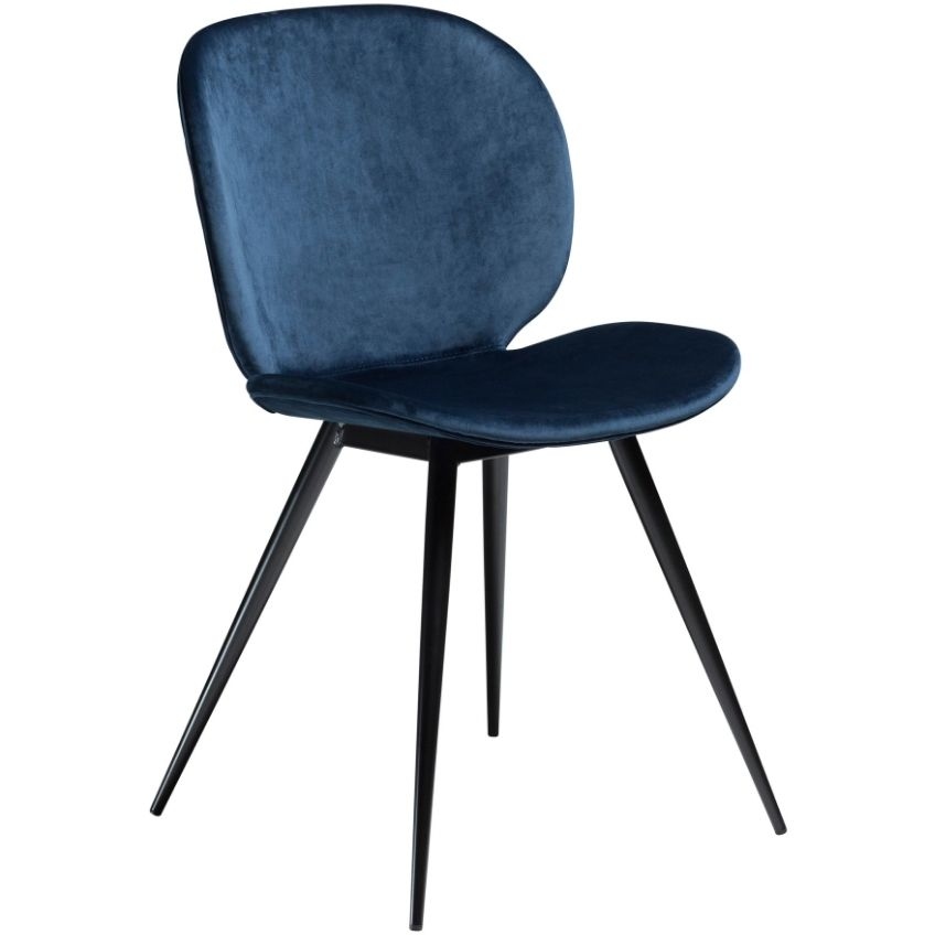​​​​​Dan-Form Modrá sametová jídelní židle