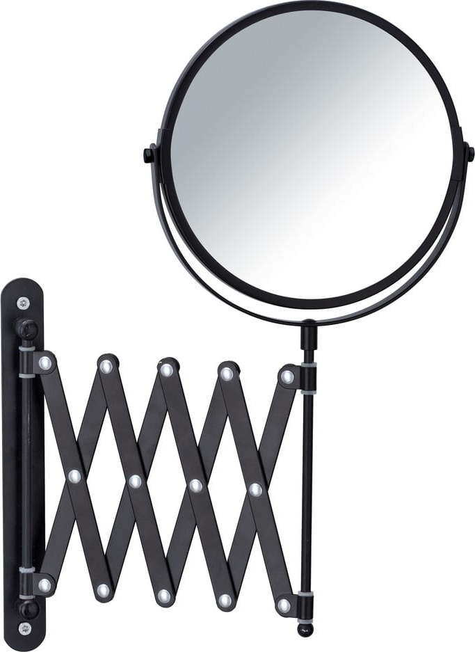 Černé nástěnné kosmetické zrcadlo s teleskopickým držákem Wenko