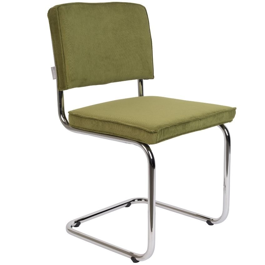 Zelená manšestrová jídelní židle ZUIVER RIDGE RIB