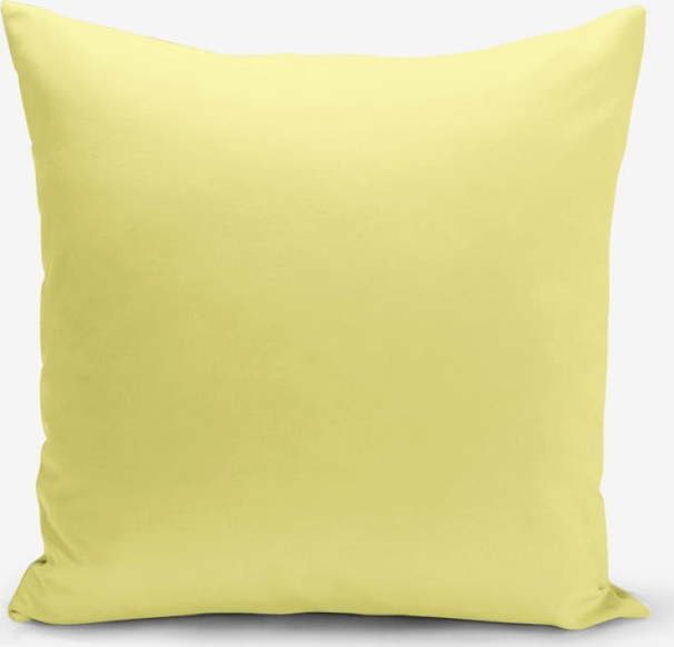 Žlutý povlak na polštář s příměsí bavlny Minimalist Cushion