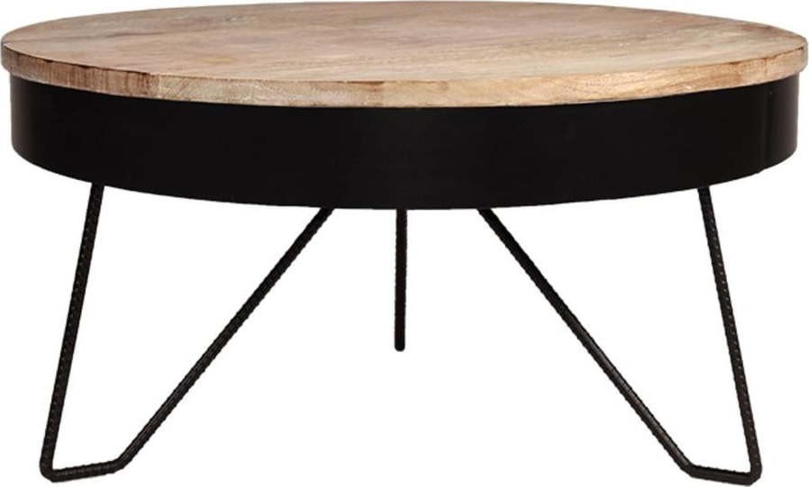 Černý konferenční stolek s deskou z mangového