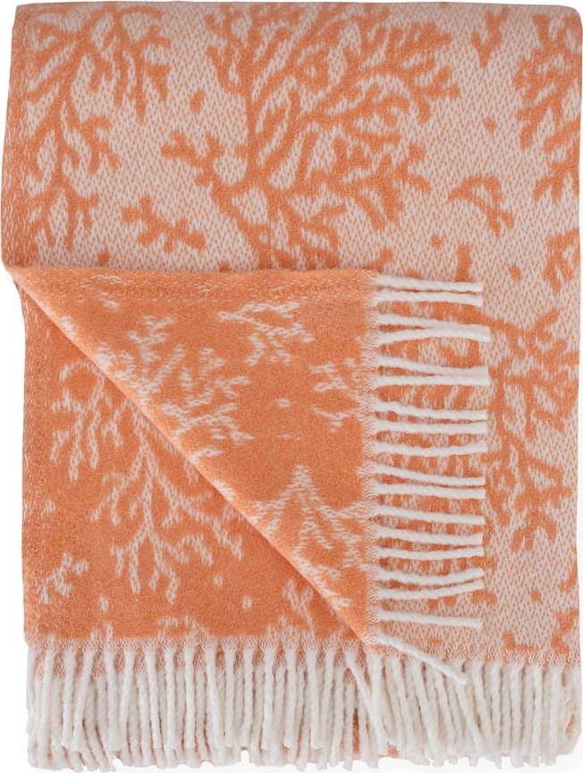 Oranžový pléd s podílem bavlny Euromant