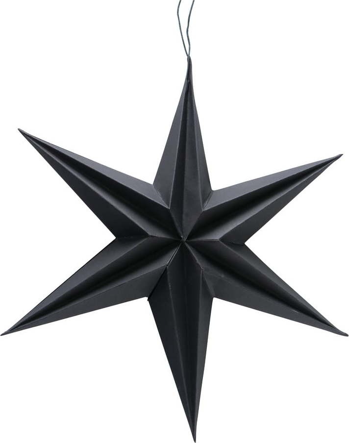 Černá vánoční papírová závěsná dekorace ve tvaru hvězdy Boltze