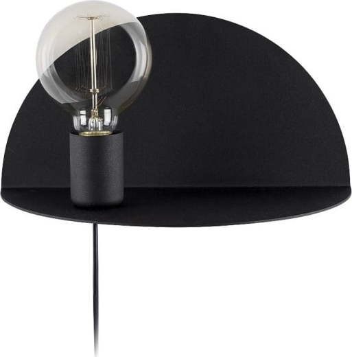 Černá nástěnná lampa s poličkou Homemania