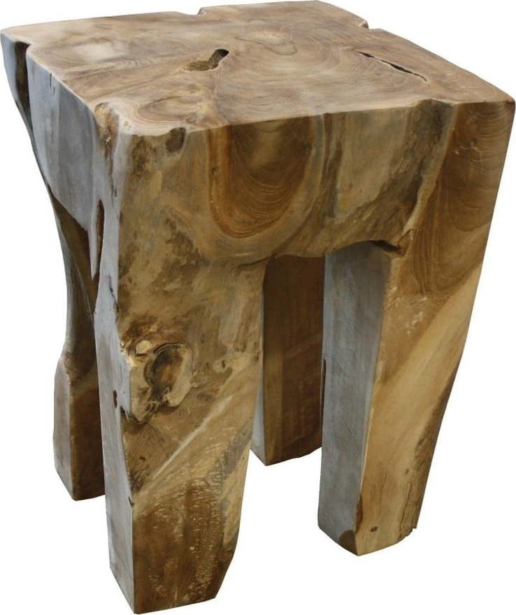 Stolička z neopracovaného teakového dřeva