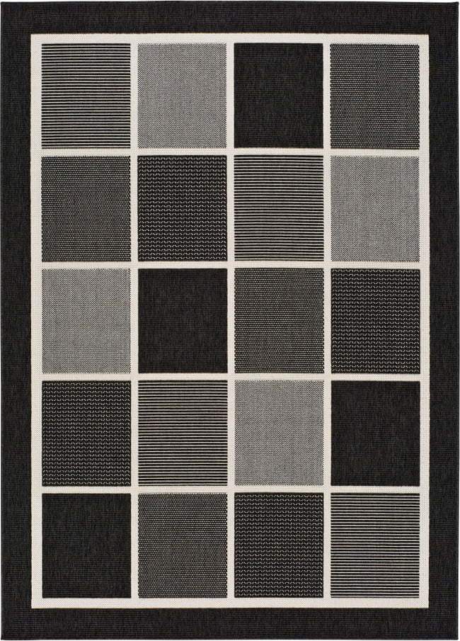 Černošedý venkovní koberec Universal Nicol Squares