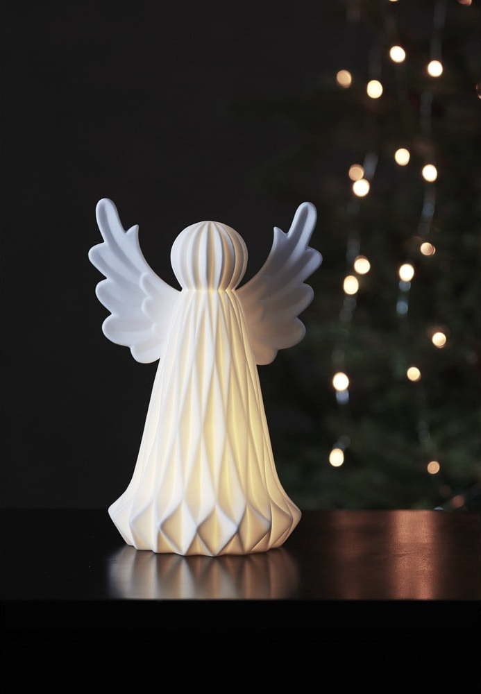 Bílá keramická vánoční světelná LED dekorace