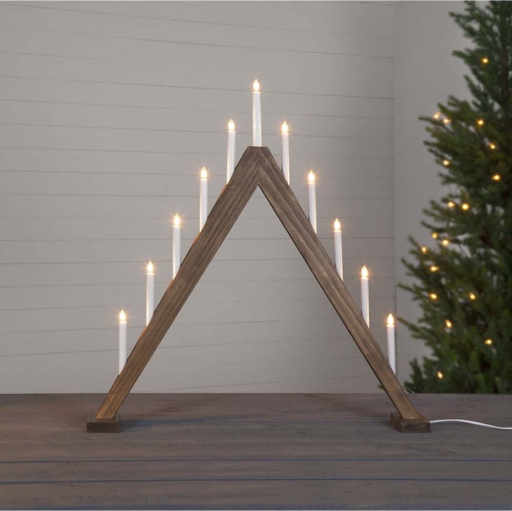 Hnědý vánoční LED svícen Star Trading Trill