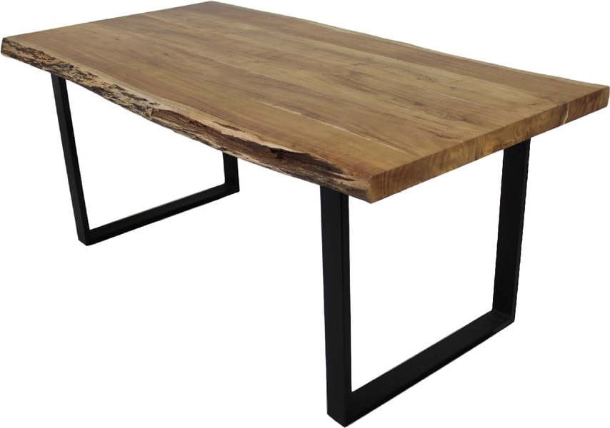 Jídelní stůl s deskou z neopracovaného akátového dřeva