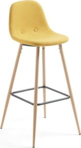 Hořčicově žlutá barová židle Kave
