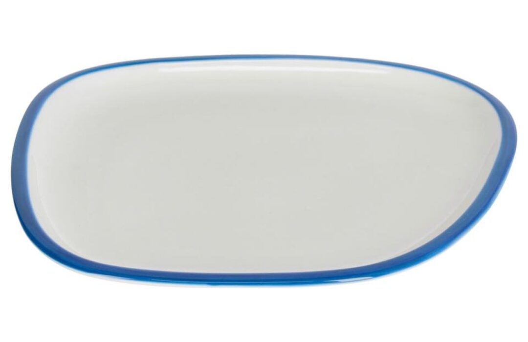 Bílo modrý porcelánový dezertní talíř Kave Home