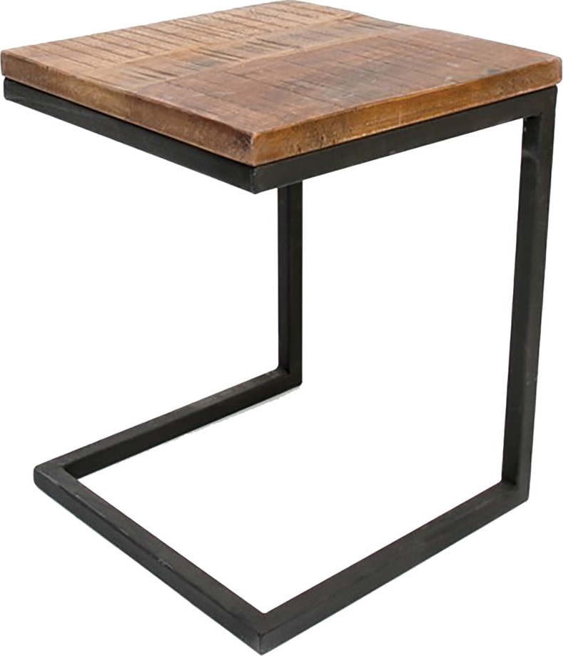 Černý odkládací stolek s deskou z mangového dřeva