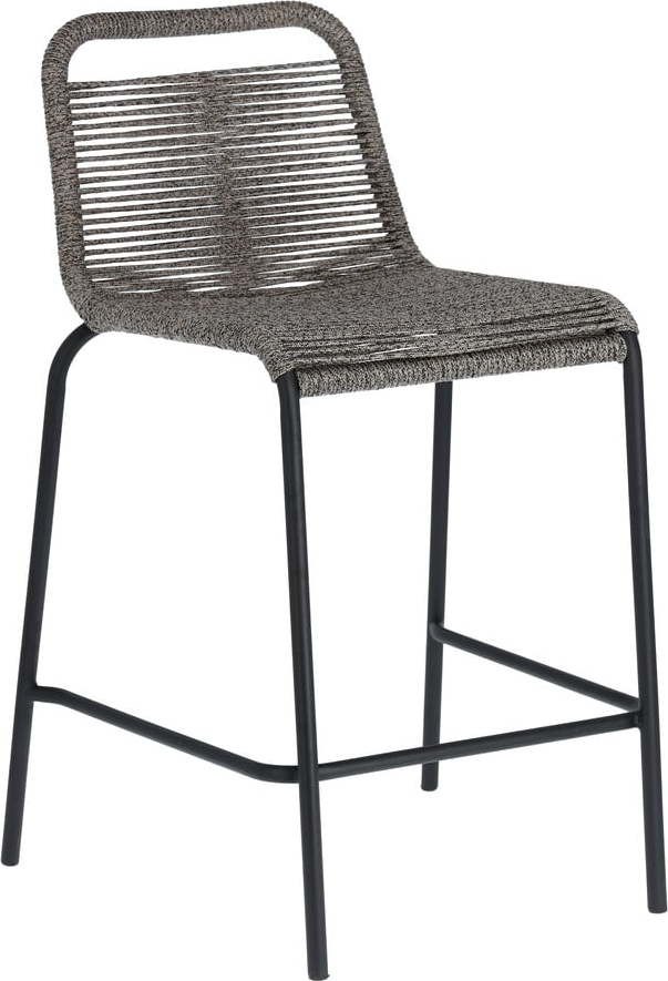 Šedá barová židle s ocelovou konstrukcí Kave Home