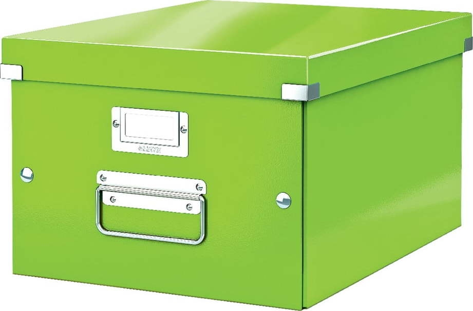 Zelený kartonový úložný box s víkem