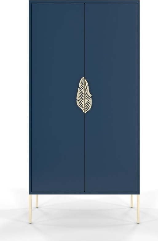Modrá šatní skříň 80x160 cm