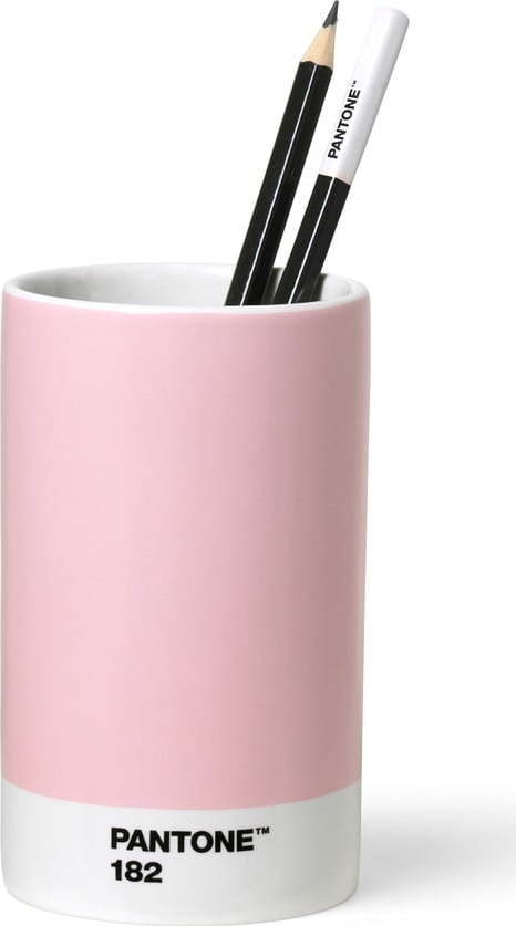 Růžový keramický stojánek na tužky