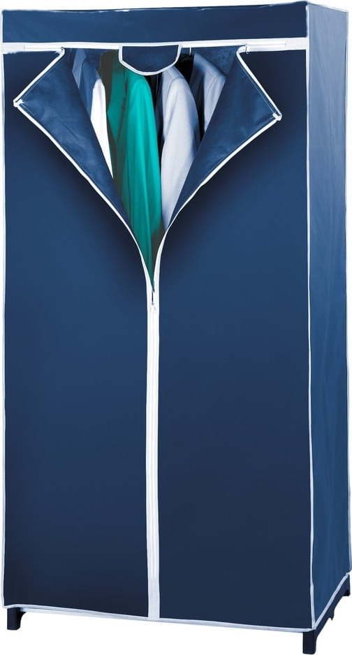 Modrá látková šatní skříň 75x150 cm