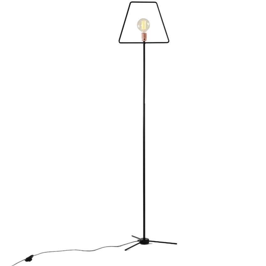 Nordic Design Černá kovová stojací lampa