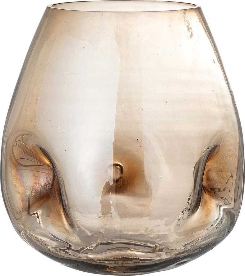 87Hnědá skleněná váza Bloomingville Ifza
