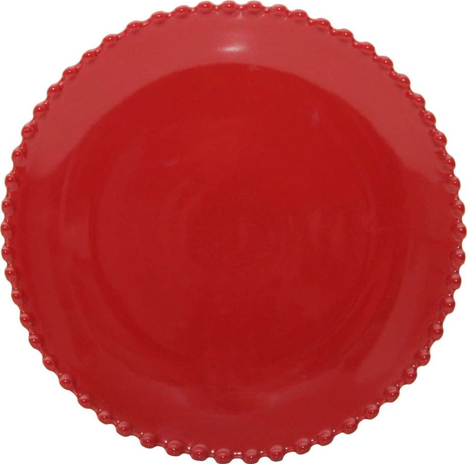 Rubínově červený kameninový dezertní talíř