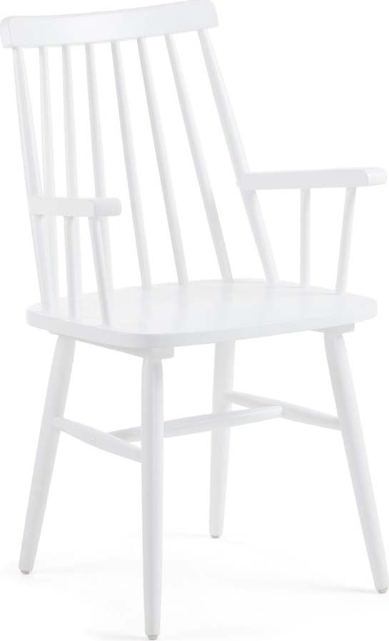 Bílá jídelní židle ze dřeva kaučukovníku Kave
