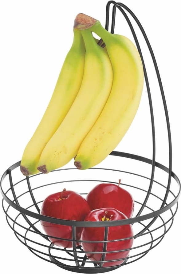 Černý košík na ovoce s háčkem iDesign
