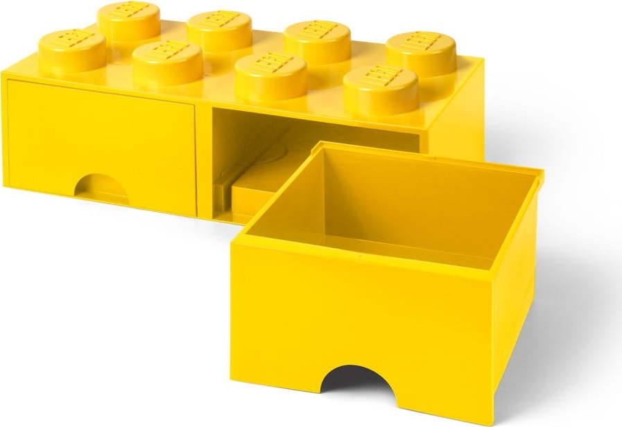 Žlutý úložný box se dvěma šuplíky