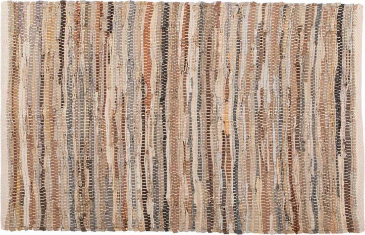 Hnědo-béžový kožený koberec Tiseco Home Studio