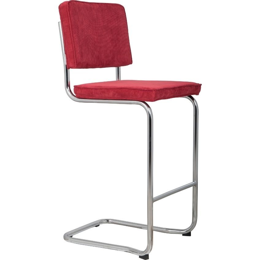 Červená manšestrová barová židle ZUIVER RIDGE