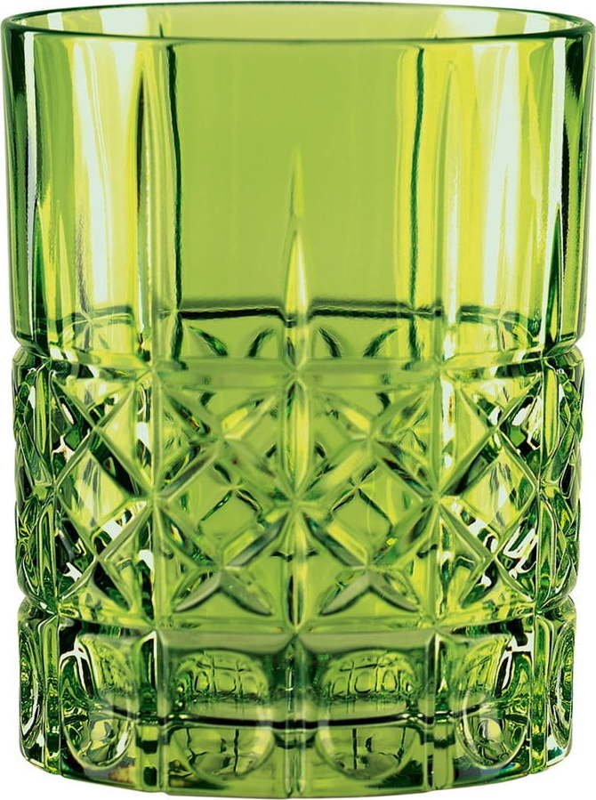 Zelená sklenice na whisky z křišťálového skla