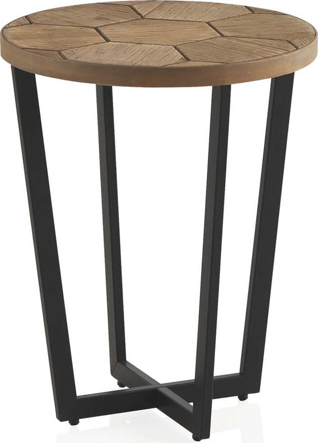 Odkládací stolek s černou železnou konstrukcí Geese