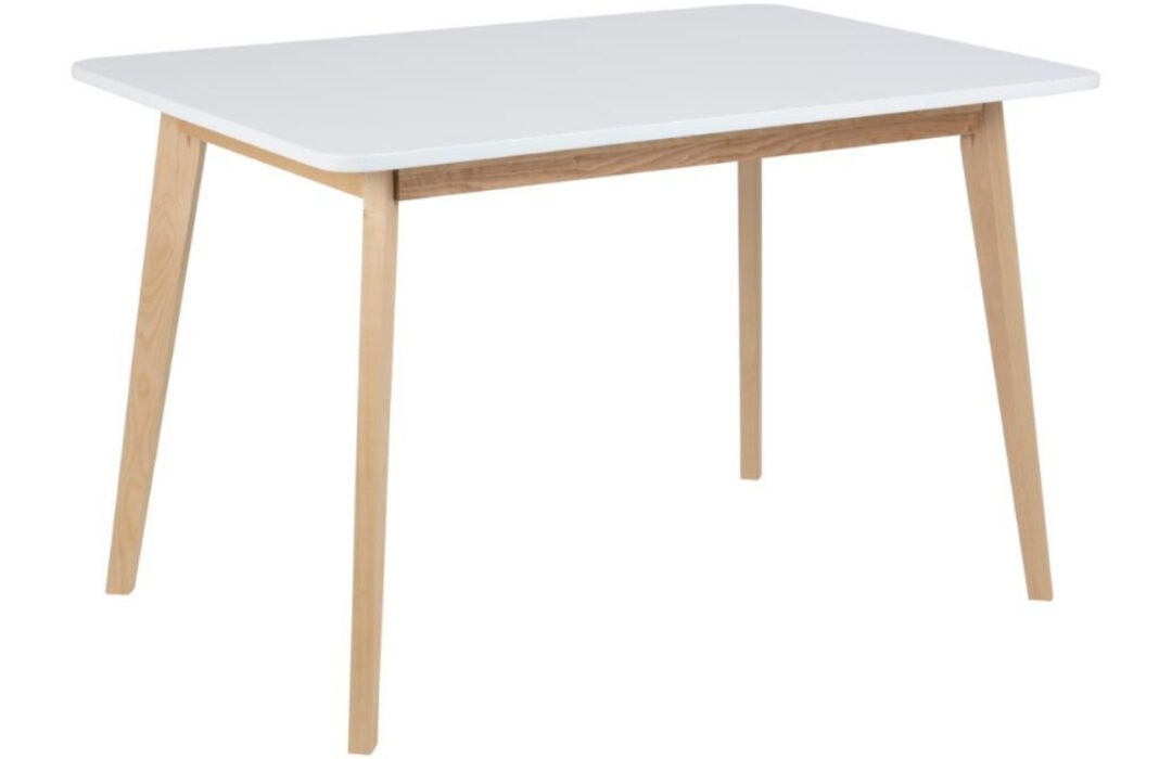 Scandi Bílý dřevěný jídelní stůl Corby