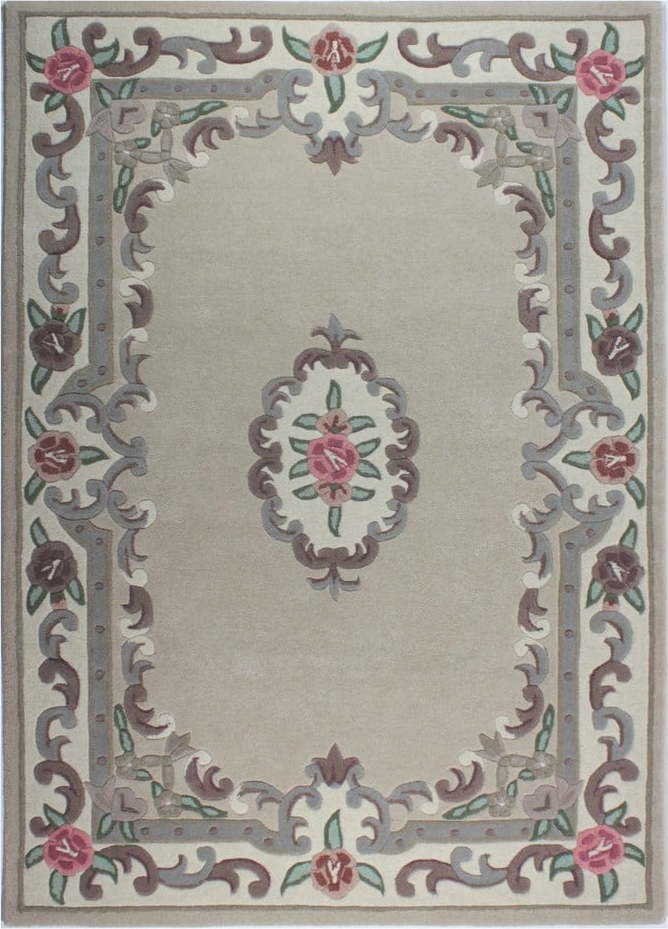 Béžový vlněný koberec Flair Rugs