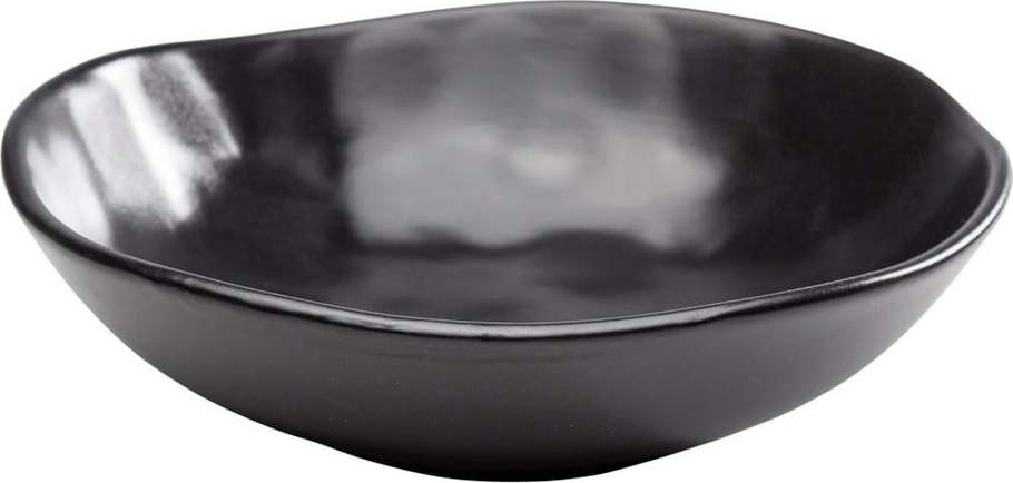Černý hluboký talíř z kameniny Kare Design