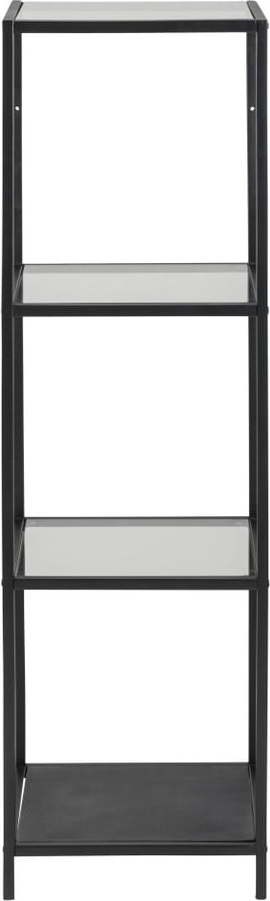 Černý skleněný regál 35x120 cm