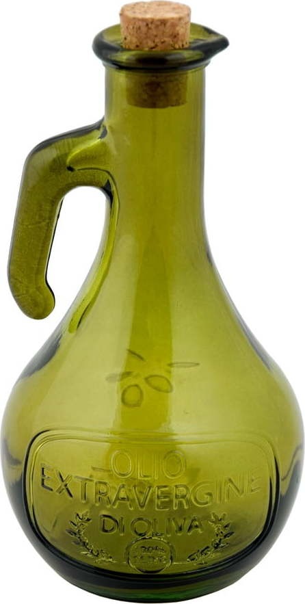 Zelená láhev na olej z recyklovaného skla
