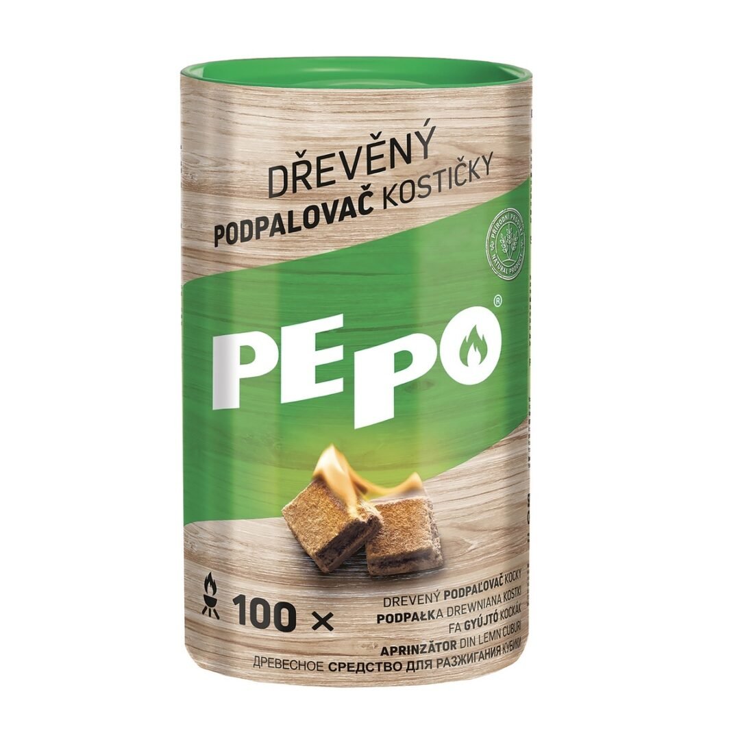 PE-PO dřevěný podpalovač kostičky
