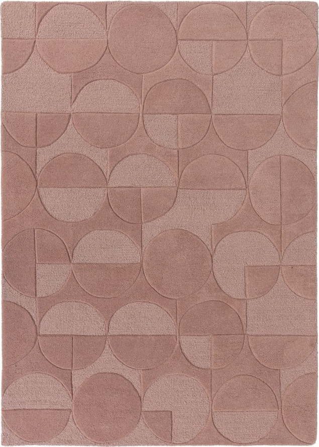 Růžový vlněný koberec Flair Rugs