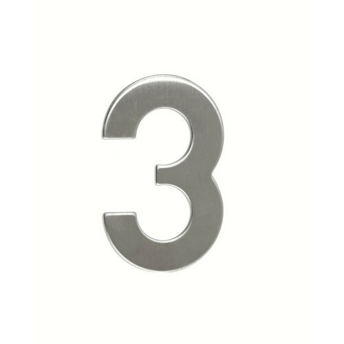 Nerezové číslo 3 v plochém „2D“