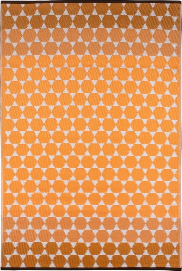 Oranžový venkovní koberec Green Decore Hexagon