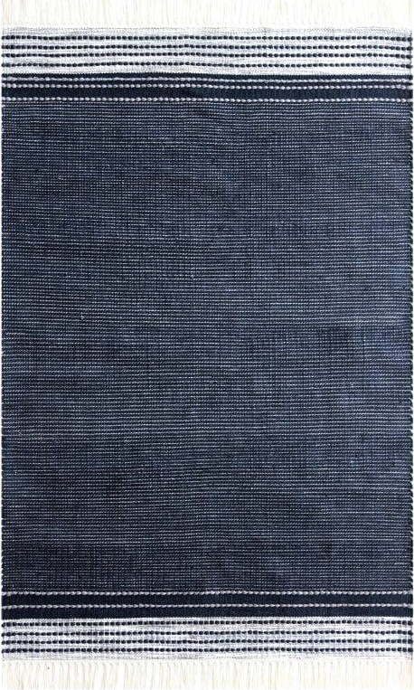 Tmavě modrý oboustranný venkovní koberec z recyklovaného plastu Green Decore Civil