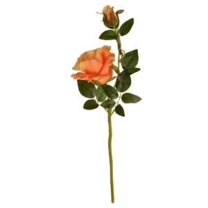 Umělá květina Čajová růže oranžová