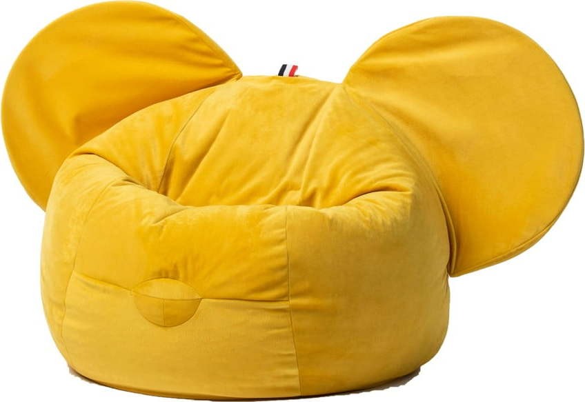 Žlutý sametový dětský sedací vak