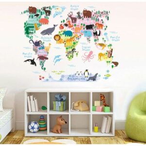 Samolepicí dekorace Dětská mapa