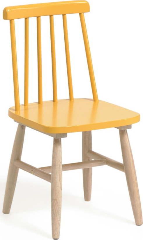 Žlutá dětská židle z kaučukového dřeva