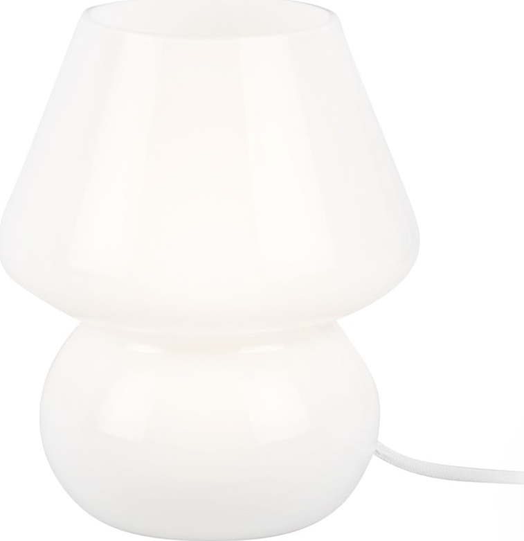 Bílá skleněná stolní lampa Leitmotiv Glass
