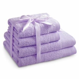 AmeliaHome Sada ručníků a osušek Amari světle fialová