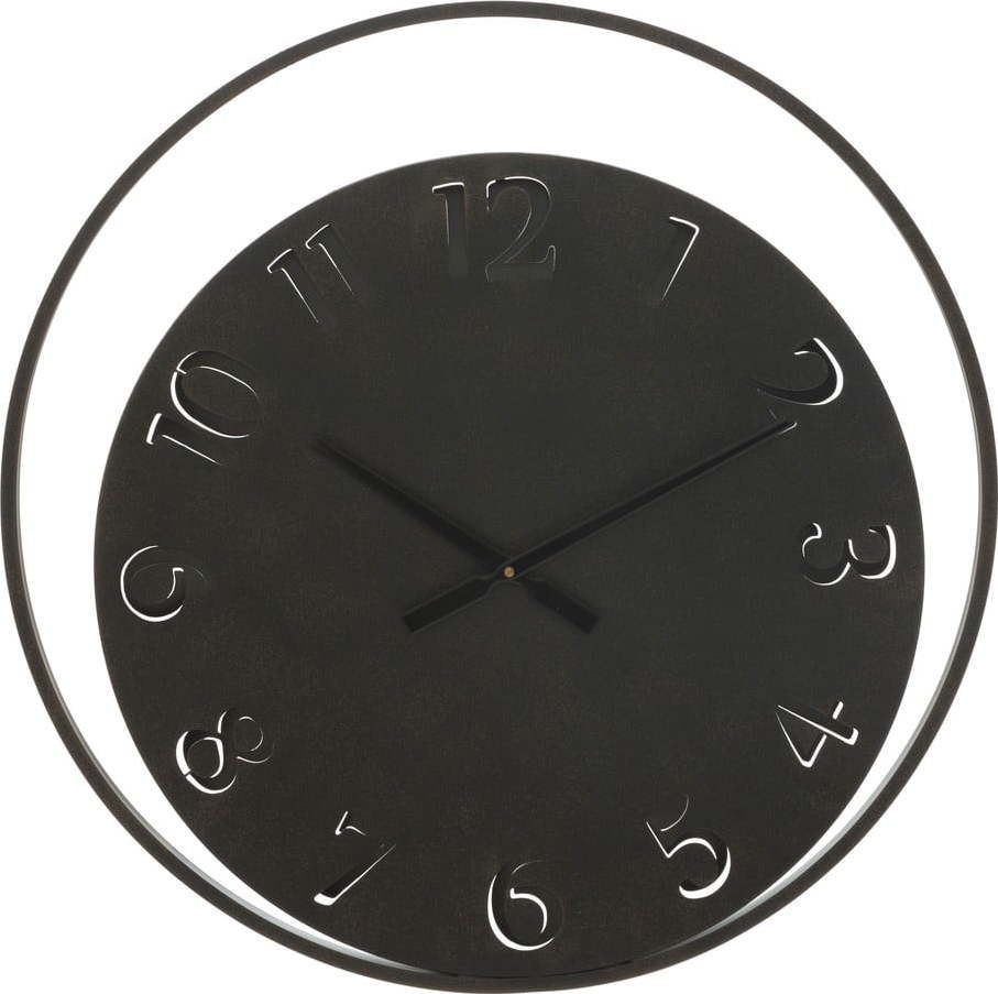 Černé nástěnné hodiny Mauro